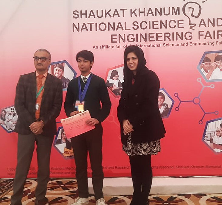 Two students were winners at the national round of the Shaukat Khanum National Science and Engineering Fair.
