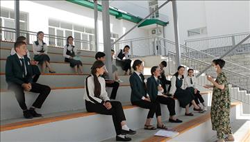 Safe Outdoor Classes at the Aga Khan Lycee in Khorog, Tajikistan