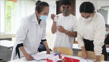 Science has no boundaries: Students at Aga Khan School, Osh, partake in online international chemistry class